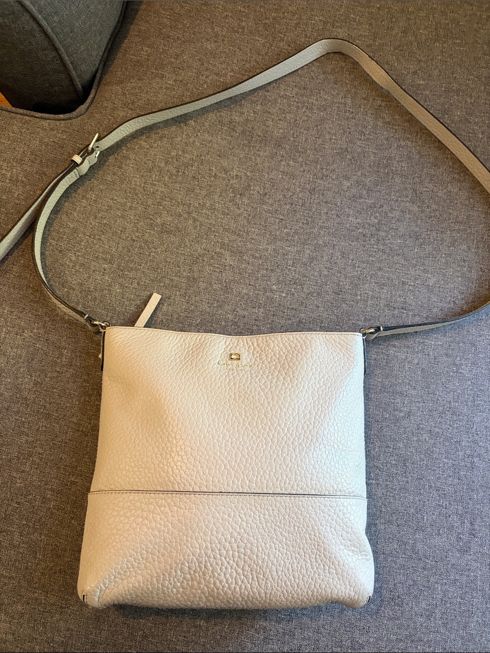 kate spade Pebbled Leather Crossbody in Light Beige